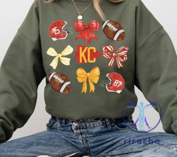 Kansas City Chiefs Football Sweatshirt Hoodie Tshirt Gift For Fan Mens Womens Ribbon Bow Sweater Pullover Hoodies Birthday Tee Shirts Near Me riracha 1 1