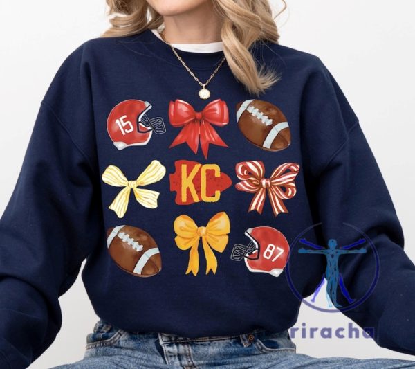 Kansas City Chiefs Football Sweatshirt Hoodie Tshirt Gift For Fan Mens Womens Ribbon Bow Sweater Pullover Hoodies Birthday Tee Shirts Near Me riracha 1 2