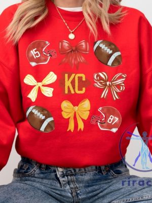 Kansas City Chiefs Football Sweatshirt Hoodie Tshirt Gift For Fan Mens Womens Ribbon Bow Sweater Pullover Hoodies Birthday Tee Shirts Near Me riracha 1 6