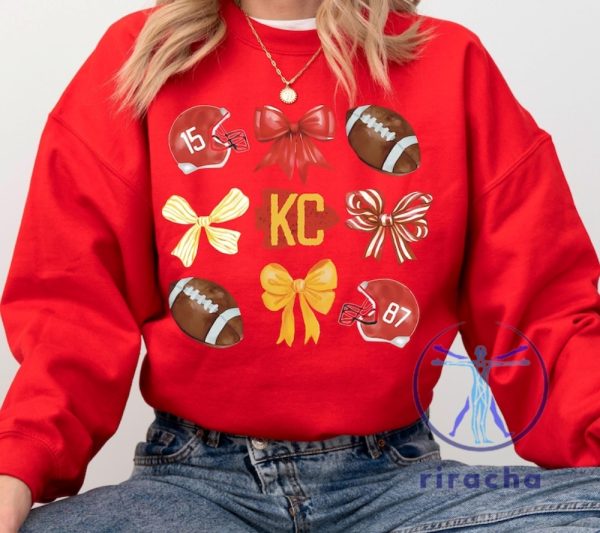 Kansas City Chiefs Football Sweatshirt Hoodie Tshirt Gift For Fan Mens Womens Ribbon Bow Sweater Pullover Hoodies Birthday Tee Shirts Near Me riracha 1 6