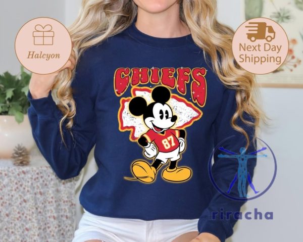 Kansas City Chiefs Mickey Football Sweater Hoodie Sweatshirt Tshirt Tee Gift For Mens Womens Birthday Pullover Hoodies Shirts Near Me Go Chiefs riracha 1