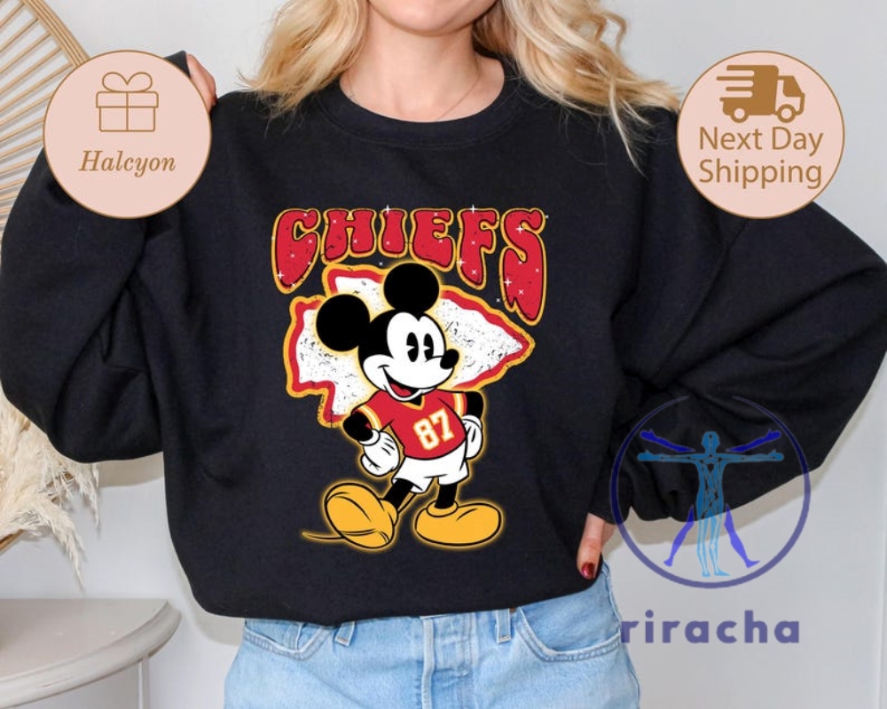 Kansas City Chiefs Mickey Football Sweater Hoodie Sweatshirt Tshirt Tee Gift For Mens Womens Birthday Pullover Hoodies Shirts Near Me Go Chiefs