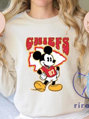 Kansas City Chiefs Mickey Football Sweater Hoodie Sweatshirt Tshirt Tee Gift For Mens Womens Birthday Pullover Hoodies Shirts Near Me Go Chiefs riracha 1 3