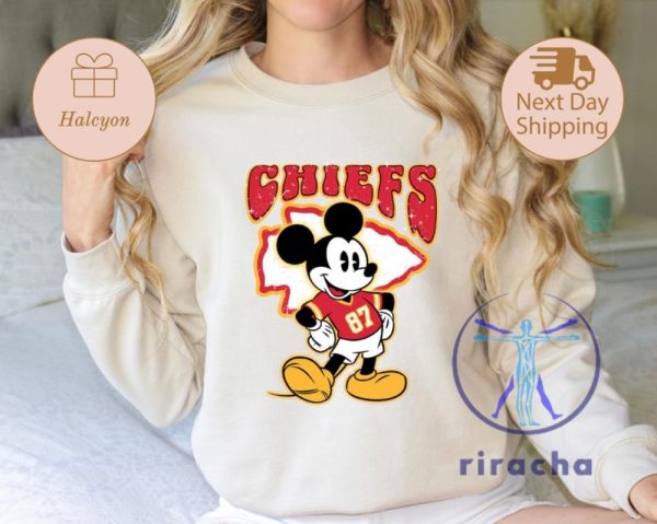 Kansas City Chiefs Mickey Football Sweater Hoodie Sweatshirt Tshirt Tee Gift For Mens Womens Birthday Pullover Hoodies Shirts Near Me Go Chiefs riracha 1 3