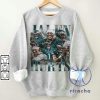 Jalen Hurts Vintage Tshirt Hoodie Sweatshirt Philadelphia Eagles Saquon Barkley Football 90S Bootleg Inspired Gift Fan Unisex Shirts Hoodies riracha 1