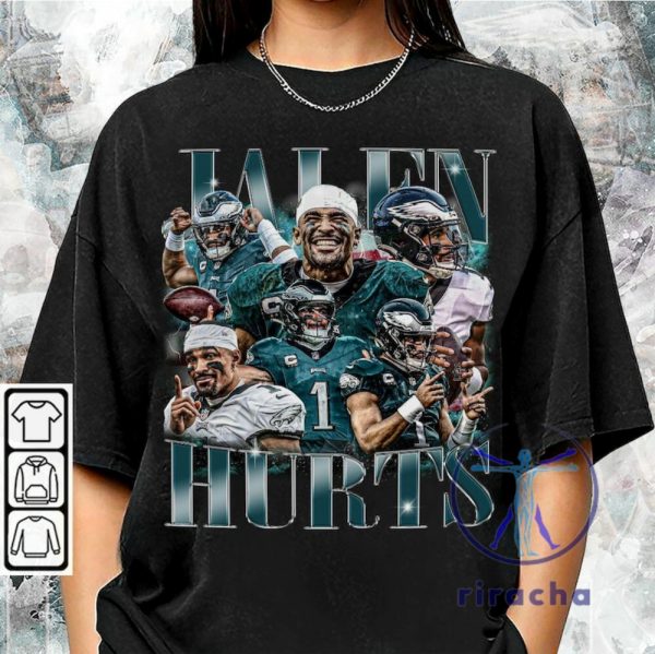 Jalen Hurts Vintage Tshirt Hoodie Sweatshirt Philadelphia Eagles Saquon Barkley Football 90S Bootleg Inspired Gift Fan Unisex Shirts Hoodies riracha 1 2