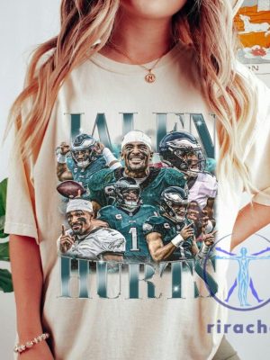 Jalen Hurts Vintage Tshirt Hoodie Sweatshirt Philadelphia Eagles Saquon Barkley Football 90S Bootleg Inspired Gift Fan Unisex Shirts Hoodies riracha 1 3