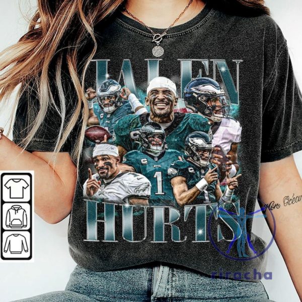 Jalen Hurts Vintage Tshirt Hoodie Sweatshirt Philadelphia Eagles Saquon Barkley Football 90S Bootleg Inspired Gift Fan Unisex Shirts Hoodies riracha 1 4