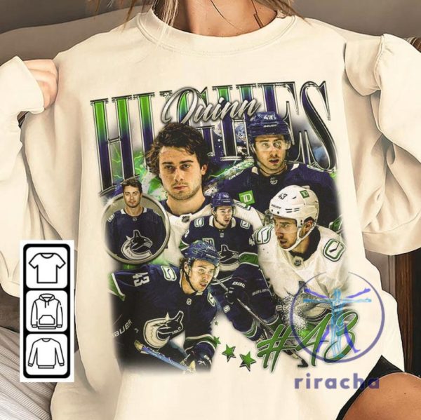 Quinn Hughes Vancouver Ice Hockey Shirt Hoodie Sweater Tee Gift For Fan Shirts Near Me Canucks Ice Hockey Shirts Christmas Gifts Unique riracha 1