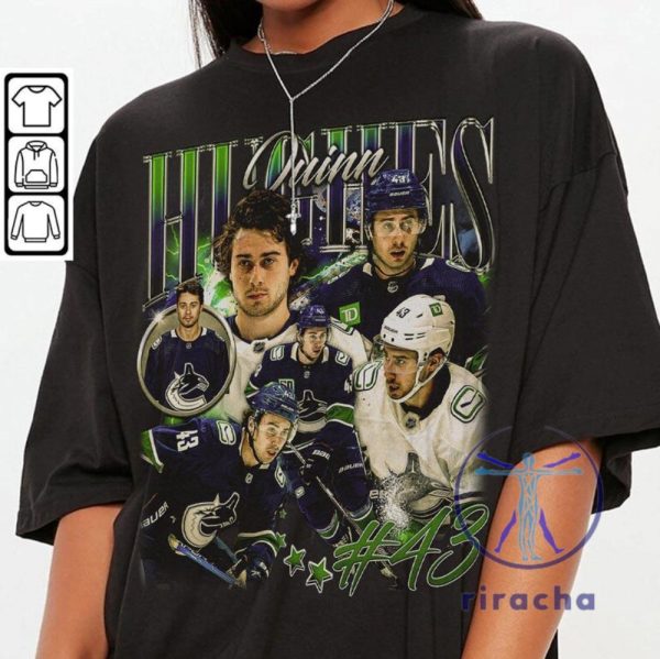 Quinn Hughes Vancouver Ice Hockey Shirt Hoodie Sweater Tee Gift For Fan Shirts Near Me Canucks Ice Hockey Shirts Christmas Gifts Unique riracha 1 1