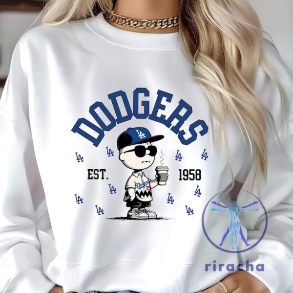 Los Angeles Dodgers 1958 Sweatshirt Tshirt Hoodie Tee Gift For La Dodgers Fan Sweater Dodger World Series Crewneck Peanuts Charlie Brown riracha 1 1