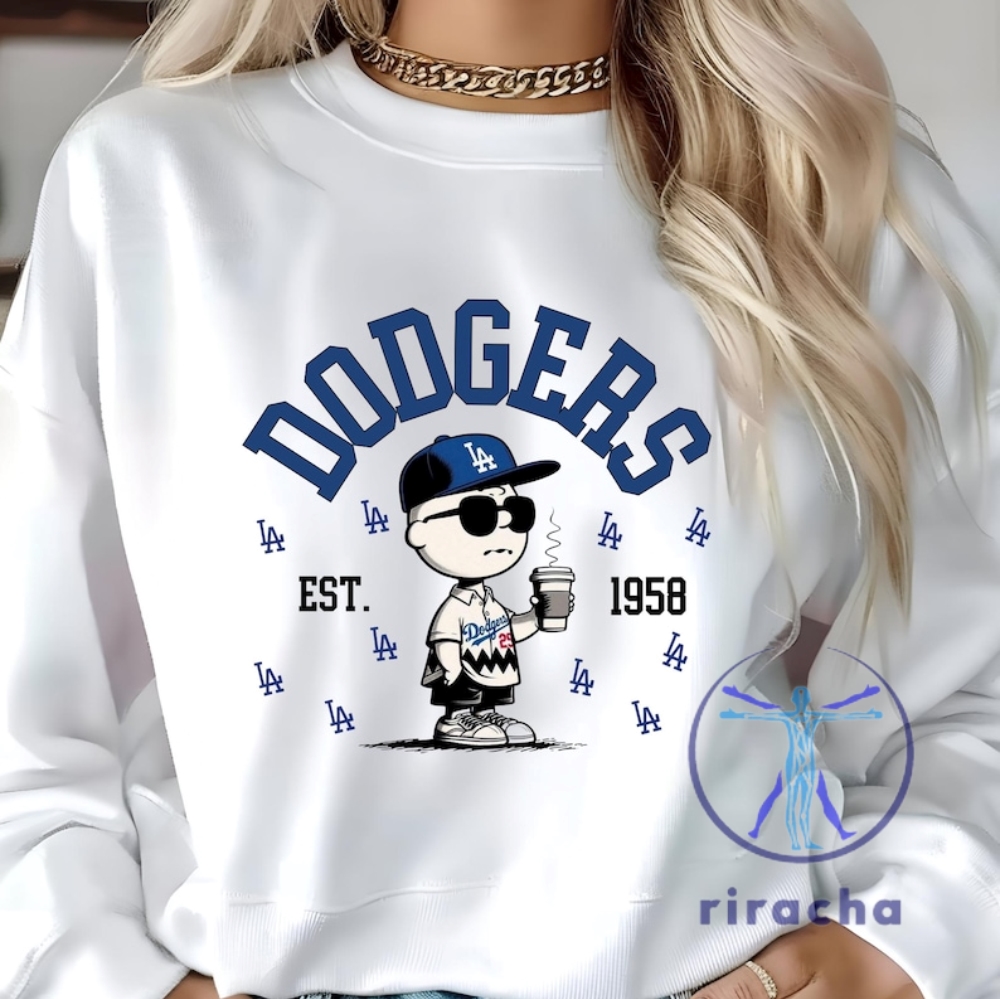 Los Angeles Dodgers 1958 Sweatshirt Tshirt Hoodie Tee Gift For La Dodgers Fan Sweater Dodger World Series Crewneck Peanuts Charlie Brown