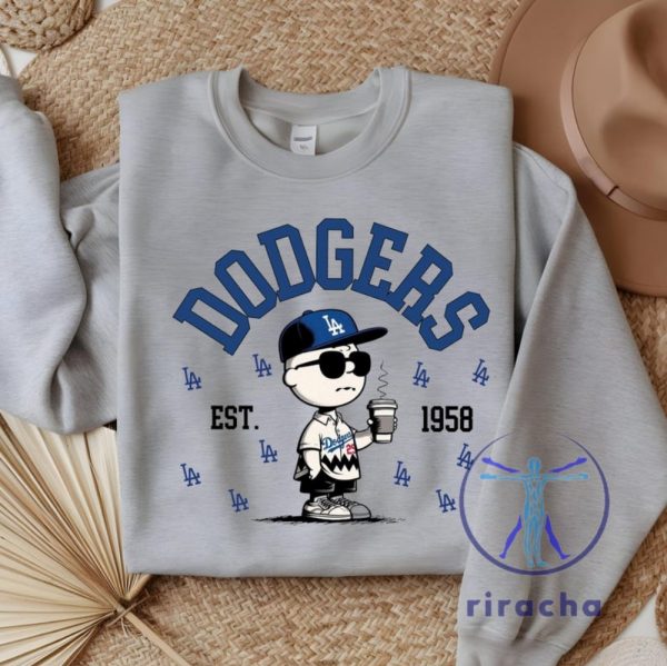 Los Angeles Dodgers 1958 Sweatshirt Tshirt Hoodie Tee Gift For La Dodgers Fan Sweater Dodger World Series Crewneck Peanuts Charlie Brown riracha 1 2