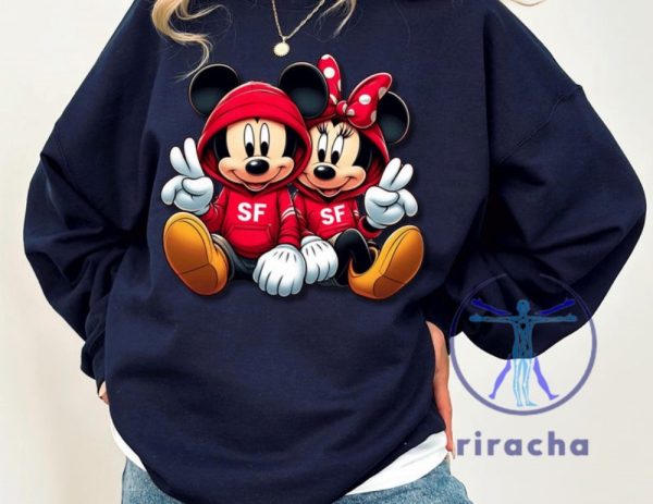 Disney Mickey Minnie San Francisco 49Ers Sweatshirt Tshirt Hoodie Tee Gift For Him Her Fan Niners Sf 49Er Game Day Sweater Pullover Unique riracha 1