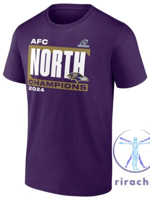 Baltimore Ravens Afc North Champions Shirts Hoodie Sweater Tee Gift For Fan Mens Womens Unique riracha 1 1