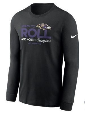 Baltimore Ravens Nike 2024 Afc North Division Champions Locker Room Trophy Tshirt Ready To Roll Hoodie Sweatshirt Tee Gift For Fan Unique riracha 1 1