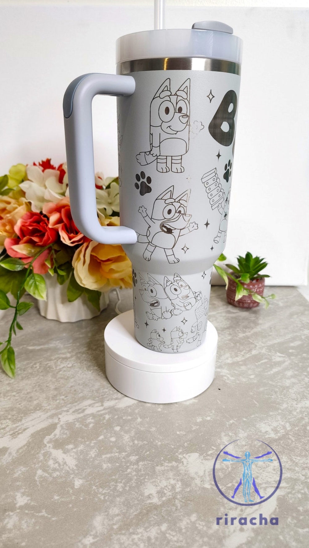 Disney Bluey Dog Cartoon Stanley Cup 40Oz Tumbler Gift For Her Gift For Him Valentines Day Gifts Unique