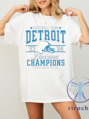 Detroit Lions Division Champs 2024 Unisex Tshirt Hoodie Sweatshirt Retro Lion Football Shirts Vintage Lion 2 In A Row Championship Tee Unique riracha 1 1