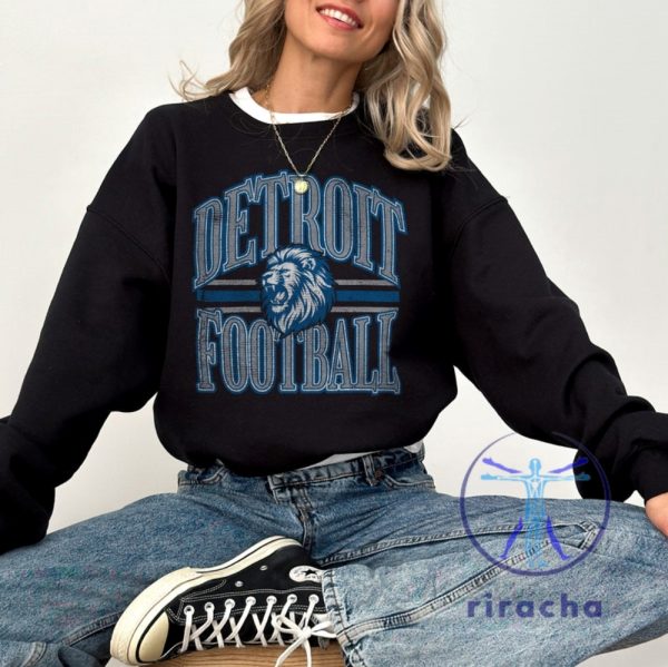 Detroit Lions Sweatshirt Tshirt Hoodie Sweater Vintage Detroit Crewneck Sweatshirt Detroit Game Day Pullover Hoodies Unique riracha 1 1