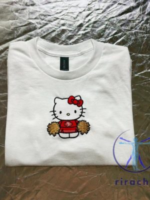 San Francisco 49Ers Hello Kitty Embroidered Tshirt Hoodie Sweatshirt Shirt Niners Embroidery Sweater Tee Gift For Fan Sf 49Er Unique riracha 1 1