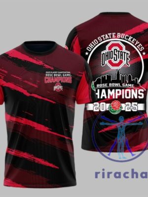 Ohio State Buckeyes Rose Bowl Game Champions 2025 3D All Over Printed Tshirt Hoodie Sweatshirt Gift For Fan Unique riracha 1 1