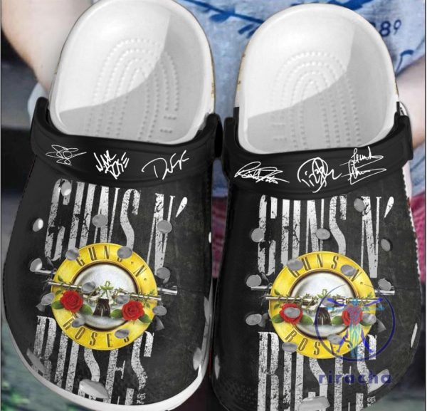 Guns N Roses Crocs Crocband Clog Shoes Footwear Gift For Men Women Unique riracha 1