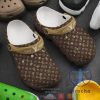 Louis Vuitton Brown Pattern Crocband Clog Shoes Crocs Footwear Gift For Mens Womens Unique riracha 1