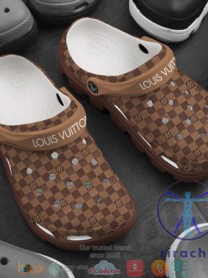 Louis Vuitton Damier Pattern Crocband Clog Shoes Crocs Footwear Gift For Mens Womens Unique riracha 1 1