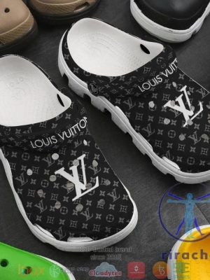 Louis Vuitton Lv Brand Black Pattern Crocband Clog Shoes Crocs Footwear Gift For Mens Womens Unique riracha 1 1