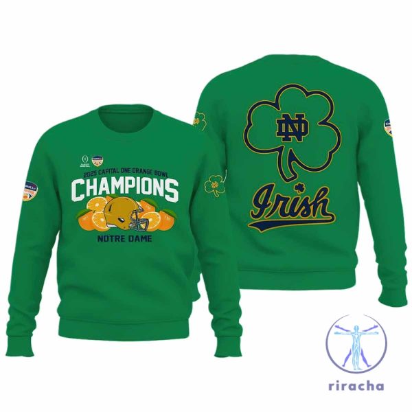 Notre Dame Fighting Irish Champion Orange Bowl 2025 Sweatshirt 3D Tshirt Champs T Shirt Sweater Pullover Hoodies Unique riracha 1