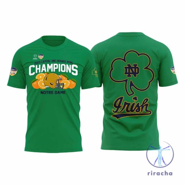 Notre Dame Fighting Irish Champion Orange Bowl 2025 Sweatshirt 3D Tshirt Champs T Shirt Sweater Pullover Hoodies Unique riracha 1 1