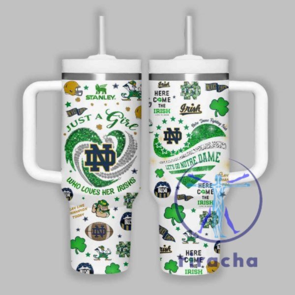 Notre Dame Fighting Irish Just A Girl Who Loves Her Irishs Stanley Cup 40Oz Tumbler Gift For Her Daughter Unique riracha 1 1