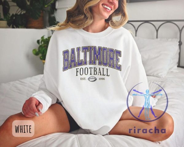 Vintage Baltimore Ravens Est 1996 Tshirt Hoodie Sweatshirt Baltimore Maryland Crewneck Game Day Pullover Crewneck Sweater Unique riracha 1 1