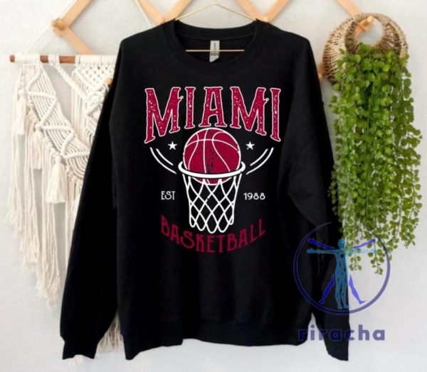 Miami Heat Basketball Est 1988 Vintage Tshirt Hoodie Sweatshirt Tee Gift For Fan Mens Womens Gameday Retro Gifts For Him Her Unique riracha 1