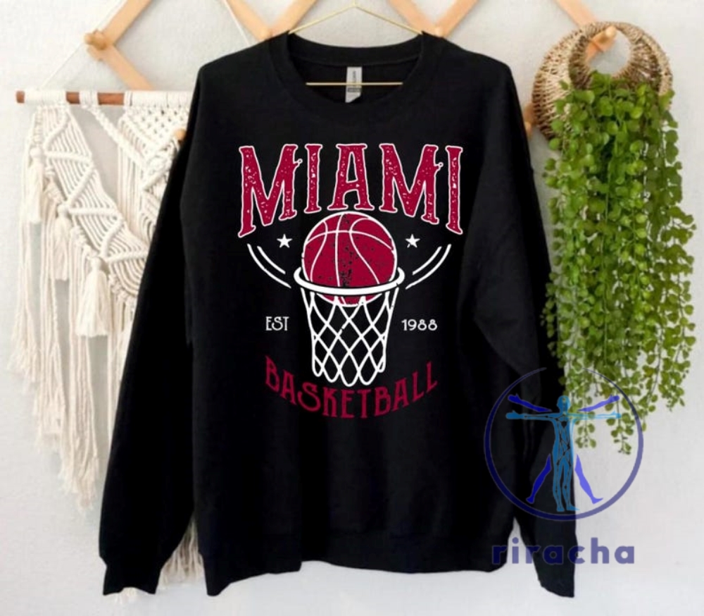 Miami Heat Basketball Est 1988 Vintage Tshirt Hoodie Sweatshirt Tee Gift For Fan Mens Womens Gameday Retro Gifts For Him Her Unique riracha 1