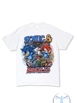 Sonic And Knuckles Lions Shirt Hoodie Sweatshirt Tee Gift For Detroit Football Fan Vintage Crewneck New riracha 1 1