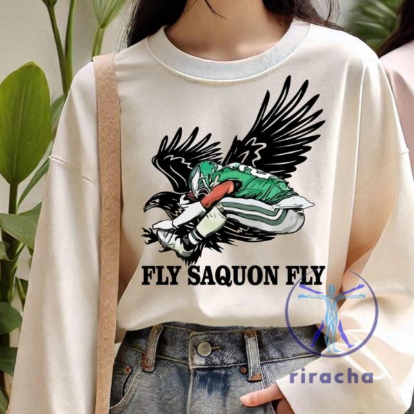 Fly Saquon Fly Philadelphia Eagles Tshirt Hoodie Sweatshirt Tee Gift For Fan Saquon Jump Fly Crewneck Pullover Unique riracha 1