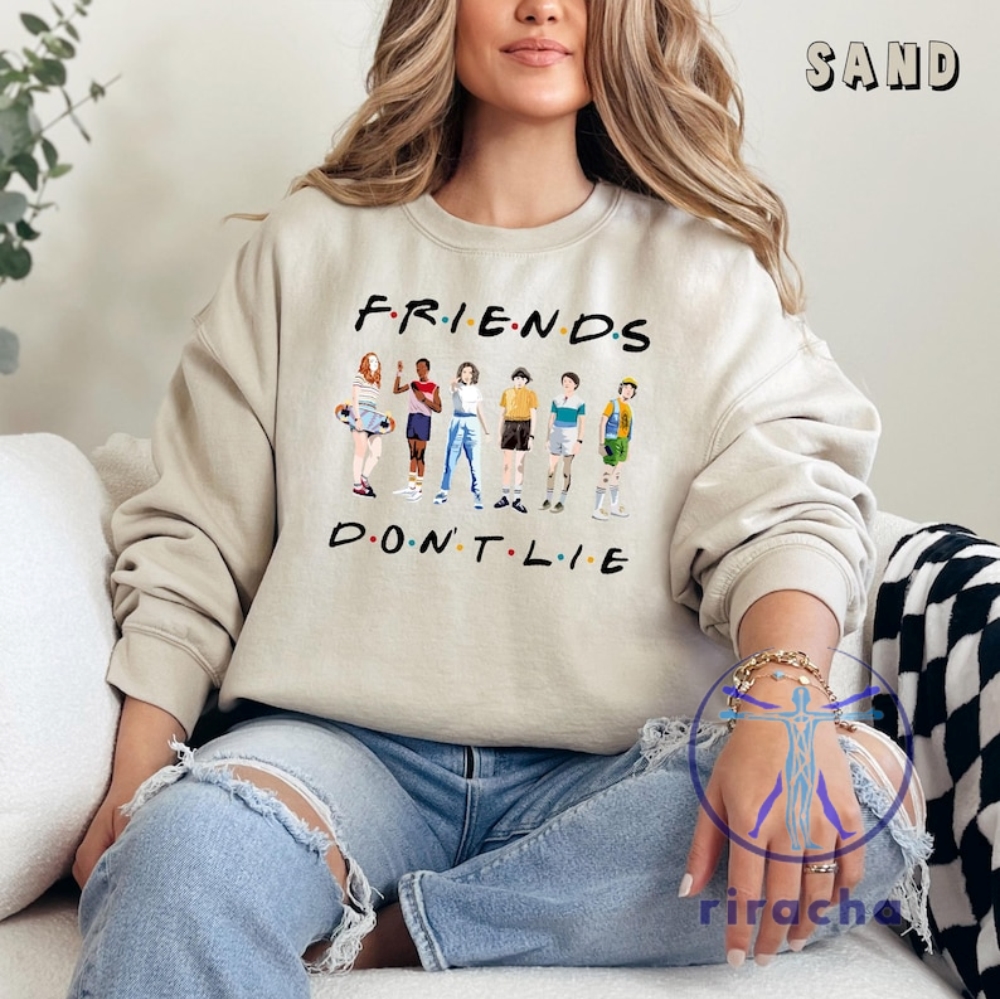 Friends Dont Lie Tshirt Hoodie Sweatshirt Hawkins High School Sweater Stranger Things Crewneck Unique