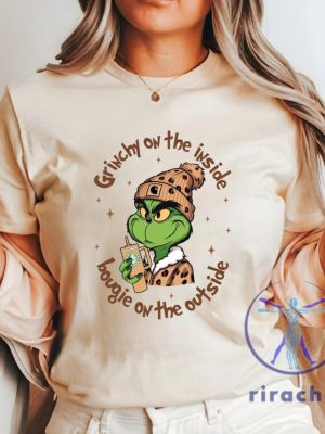 Leopard Grinch Grinchy On The Inside Bougie On The Outside Tshirt Hoodie Sweatshirt Tee Gift For Him Her Unique riracha 1 1