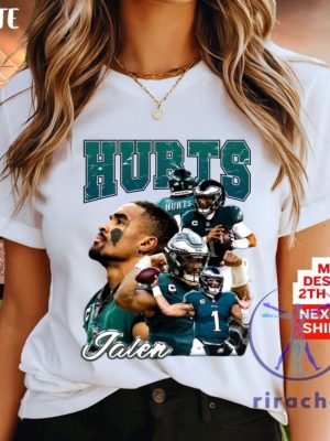 Vintage Jalen Hurts Philadelphia Football Shirts Jersey Crewneck Tee Gift For Fan Unique riracha 1 1