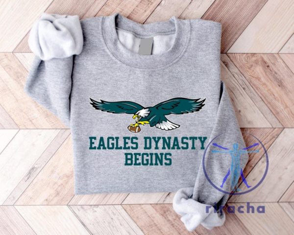 Eagles Dynasty Begins Sweatshirts Hoodie Tshirt Sweater 2025 Nfl Champs Crewneck Sweatshirts Trendy Super Bowl Winner Shirts riracha 1