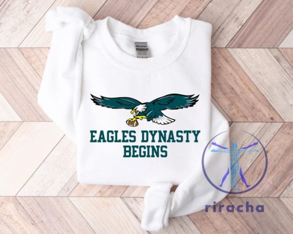 Eagles Dynasty Begins Sweatshirts Hoodie Tshirt Sweater 2025 Nfl Champs Crewneck Sweatshirts Trendy Super Bowl Winner Shirts riracha 1 1