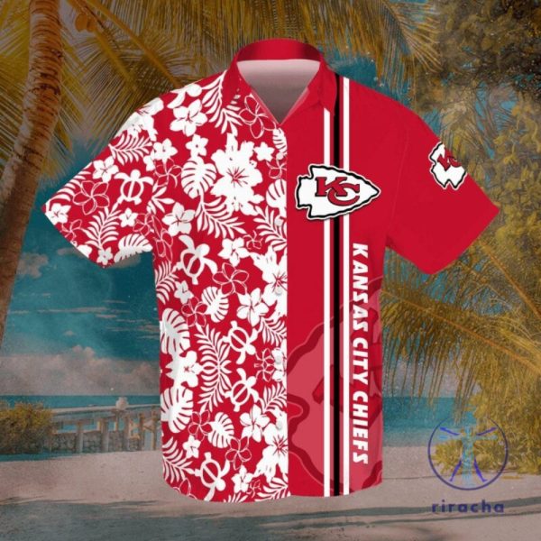 Kansas City Chiefs Nfl Red Hawaiian Shirt Aloha Button Up Shirts Unique Gift For Fan Him Her Christmas Unique riracha 1