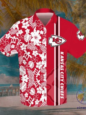 Kansas City Chiefs Nfl Red Hawaiian Shirt Aloha Button Up Shirts Unique Gift For Fan Him Her Christmas Unique riracha 1 1