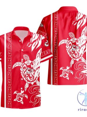 Kansas City Chiefs Turtle Pattern Hawaiian Shirt Aloha Button Up Shirts Gift For Fan Mens Womens Unique riracha 1 1