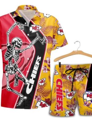 Kansas City Chiefs Skull Skeleton Grateful Dead Hawaiian Shirt Button Up Aloha Shirts Unique riracha 1 1