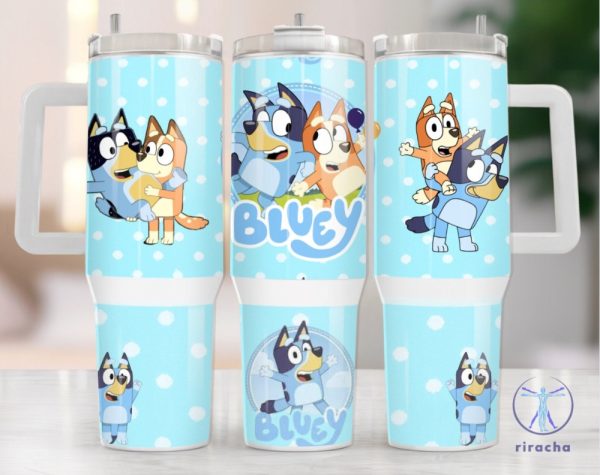 Bluey And Bingo Heeler Stanley Tumbler Cup Dupe 40Oz Gifts For Him Her Unique riracha 1