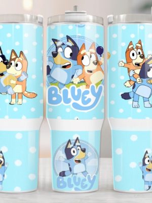 Bluey And Bingo Heeler Stanley Tumbler Cup Dupe 40Oz Gifts For Him Her Unique riracha 1 1