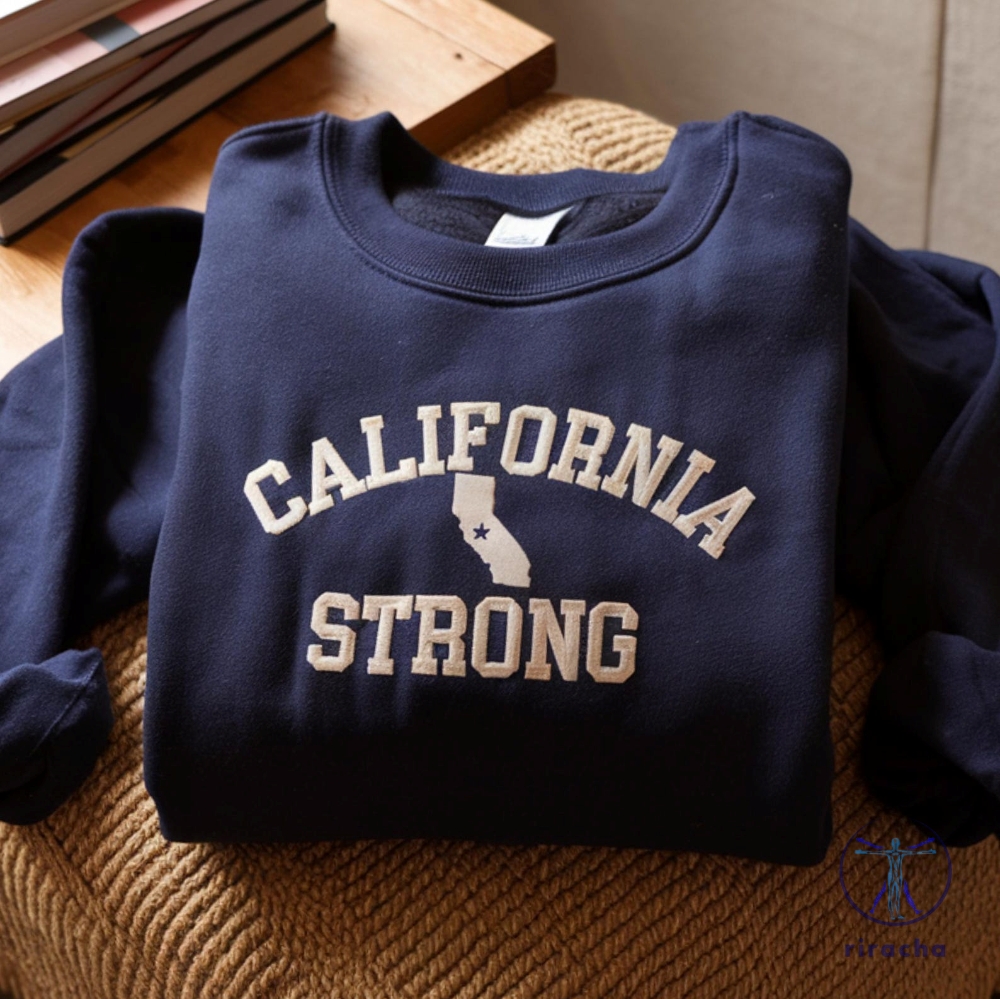 Embroidered California Strong Sweatshirt T Shirt Hoodie Embroidery Pray For Los Angels Crewneck Pullover New