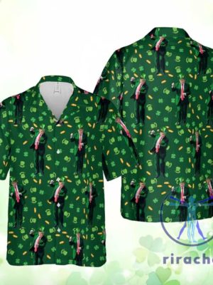 Trump Dancing St Patricks Day Hawaiian Shirt Button Up Aloha Shirts Gift For Fan Men Women New riracha 1 1